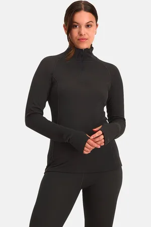 Nomad Rough zip-neck thermo control longsleeve dames | black