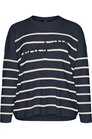 VERO MODA Vmaria bonjour ls o-neck pullover g 10322312 birch stripes