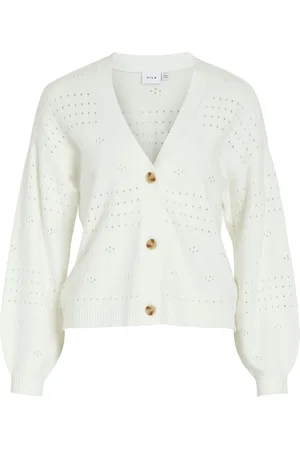 VILA Viril v-neck ls knit cardigan no off-white