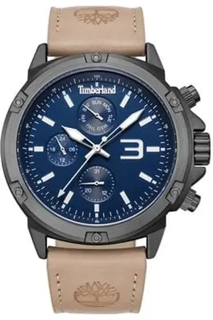 Timberland Leren horloge met blauwe wijzerplaat