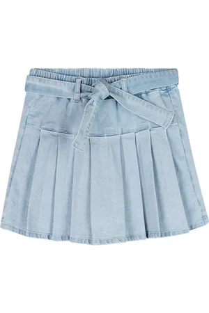 NoNo Zomer skort meisjes denim plooien sella