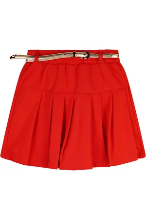 NoNo Zomer pu skort meisjes loving plooien, met riem sella