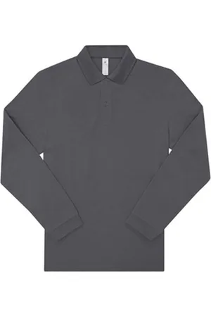 B and C Volwassen unisex my polo 180 poloshirt met lange mouwen