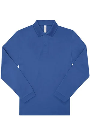 B and C Volwassen unisex my polo 180 poloshirt met lange mouwen