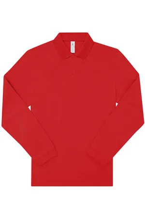 B and C Volwassen unisex my polo 180 poloshirt met lange mouwen