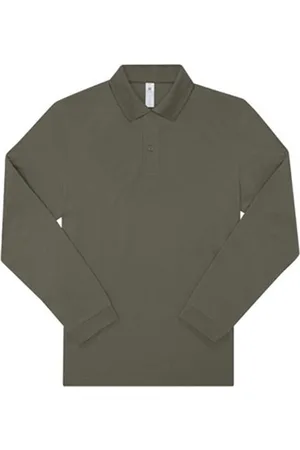 B and C Volwassen unisex my polo 180 poloshirt met lange mouwen