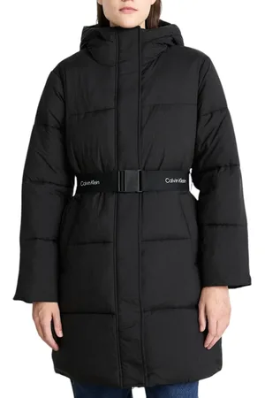 Calvin Klein Logo belt puffer winterjas
