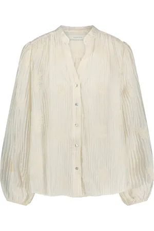 NUKUS Daan blouse embroidery off-white