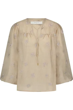 NUKUS Kaoutar blouse embroidery zand dessin