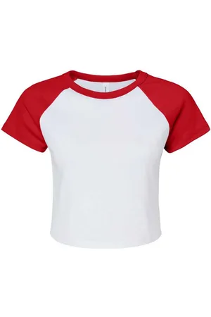 Bella + Canvas Dames baby micro-rib raglan gewaad top