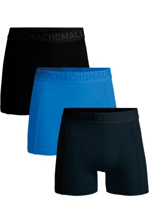 Muchachomalo Men 3-pack boxer shorts microf black/blue heren boxers