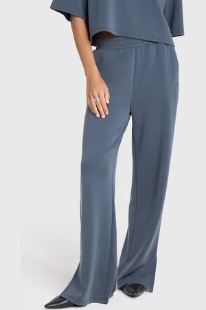 Alix the label 2502165080 ladies knitted flowy side slit pants