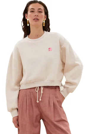 BY-BAR Maeve logo sweater oyster melee