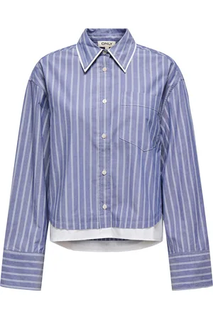 ONLY Onlblanca life ls mix shirt wvn true blue/w bright