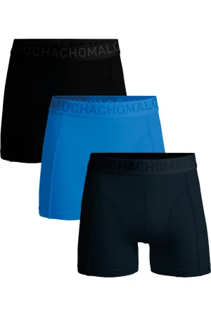 Muchachomalo Men 3-pack boxer short microfiber solid microfib1010 34 black blue
