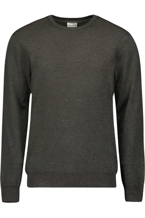 No Excess Pullover crewneck 2 coloured stripe grey melange