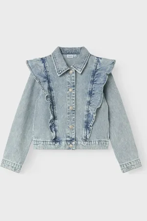 NAME IT Zomer spijkerjas meisjes licht bleached denim nkflana