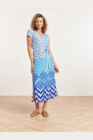 Smashed Lemon 24360 dames maxi te jurk met ornamentaal print | off