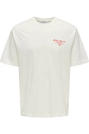 Only & Sons Onsrylan rlx record pch print ss te 22034174 cloud dancer