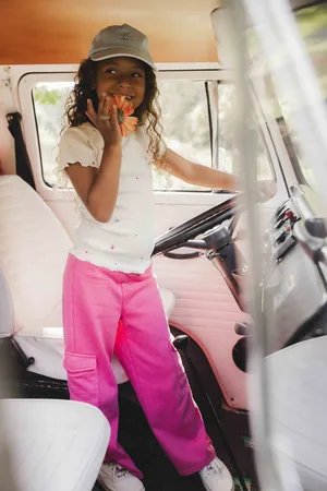LOOXS Revolution T-shirt ribjersey mini borduursels voor meisjes in de kleur