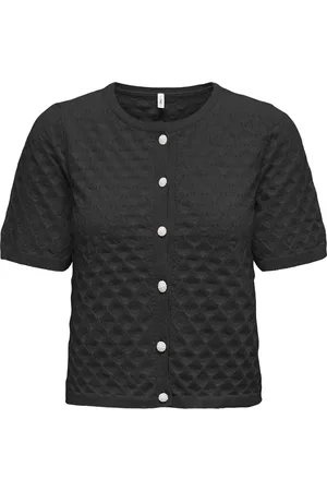 ONLY Onlsofia ss o-neck cardigan knt black/pearl button