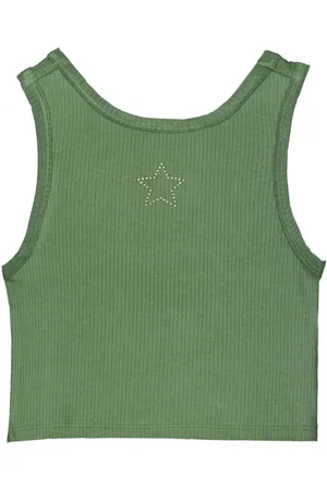 Like Flo Zomer tanktop meisjes teens army embroiderie essie