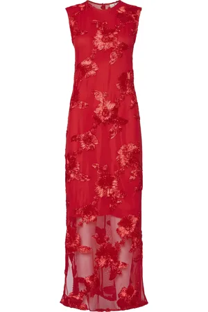 Y.A.S Yasfloree sl long dress s. show cherry tomato