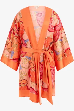Guess Dames kimono glam chains orange