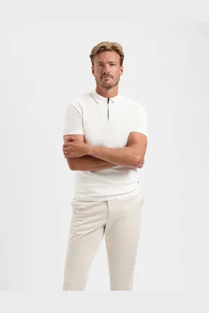 Saint Steve Sonny 231221 10000 white gebreide heren polo