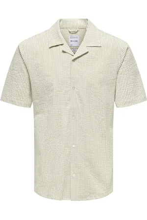 Only & Sons Onslounge reg ss resort seersucker 22032634 cloud dancer