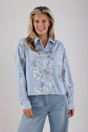 NUKUS Nks02048 46 tessa blouse paillet sky