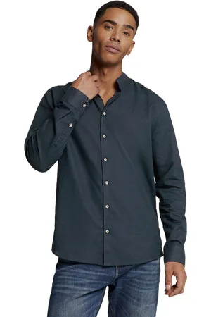No Excess Shirt granddad solid with linen night