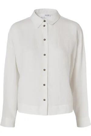 SELECTED Slflinnie ls linen shirt noos 16093807 snow white