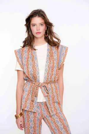 Geisha 55122-20 720 gilet sand/camel/blue