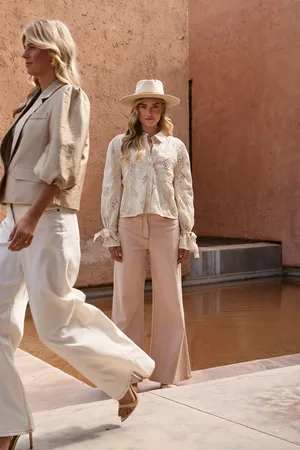 NUKUS Nks02040 79 loes blouse paillet offwhite/blush
