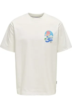 Only & Sons Onspalm days print rlx ss tee 22033417 cloud dancer