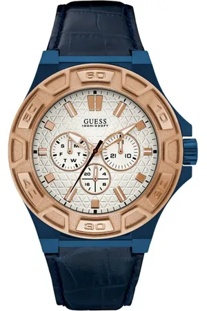 Guess Leren horloge voor tijdloze elegantie