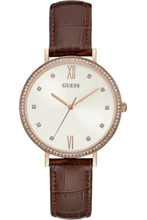 Guess Leren horloge voor elegante stijl