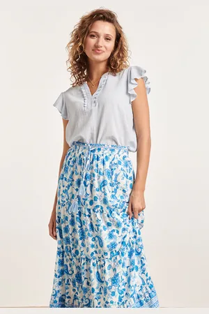 Smashed Lemon 24359 dames korte ruffle mouw baby top |