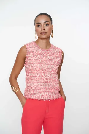 Geisha 54011-10 220 pull sleeveless coral/offwhite