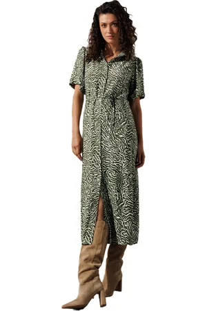Tramontana Dress print greens