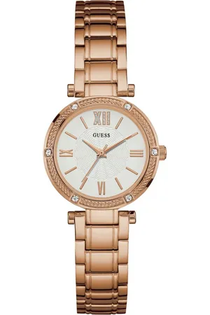 Guess Roze stalen horloge met analoge wijzerplaat