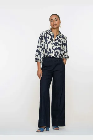 Geisha 51012-10 880 jeans wide elastic waist dark blue denim