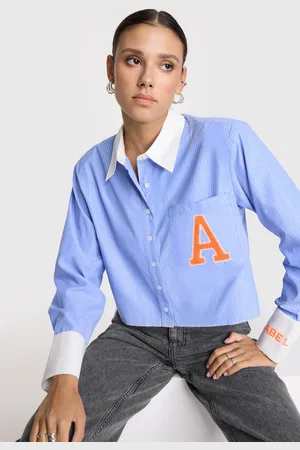 Alix the label 2503922039 cropped stripe blouse