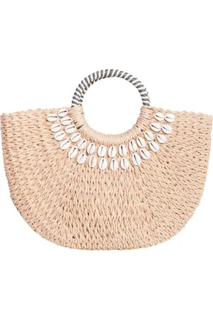 Smashed Lemon 56028 strandtas donkerzand met schelpenborduursel