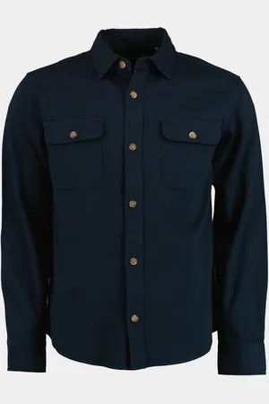 Bos Bright Blue Scotland blue overshirt cia shirtjacket spe25114ci63sb/290 navy