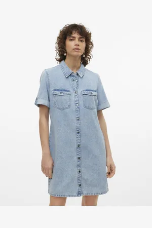 VERO MODA Vmjennie ss short denim dress mix n