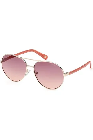Guess Gouden metalen zonnebril unisex 56mm lens