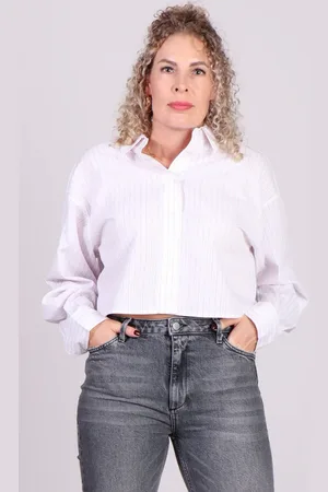 mbyM Emele cropped blouse streep