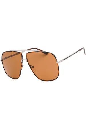 Guess Bruine metalen zonnebril voor mannen
